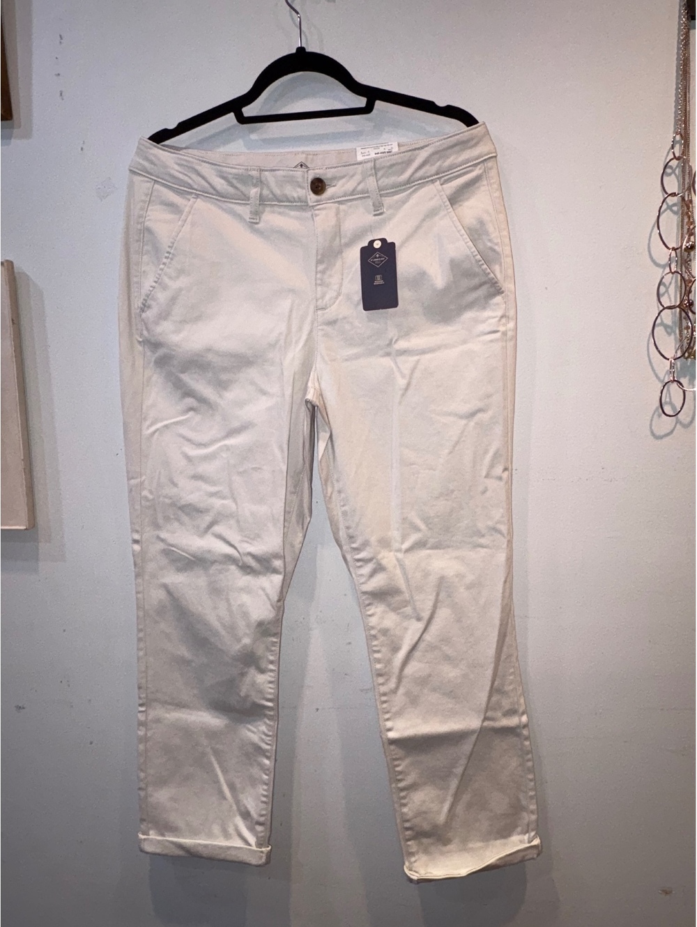 St. John's Bay Girlfriend Chino Pants Mid Rise Size 10 Moonbeam